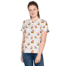 Load image into Gallery viewer, Julia F. - Foxes - Youth crew neck t-shirt
