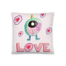 Load image into Gallery viewer, Neala S. - Cute Monster - FlipFlop Pillow (satin-feel, reversible)
