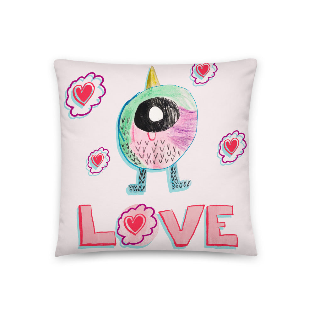 Neala S. - Cute Monster - FlipFlop Pillow (satin-feel, reversible)