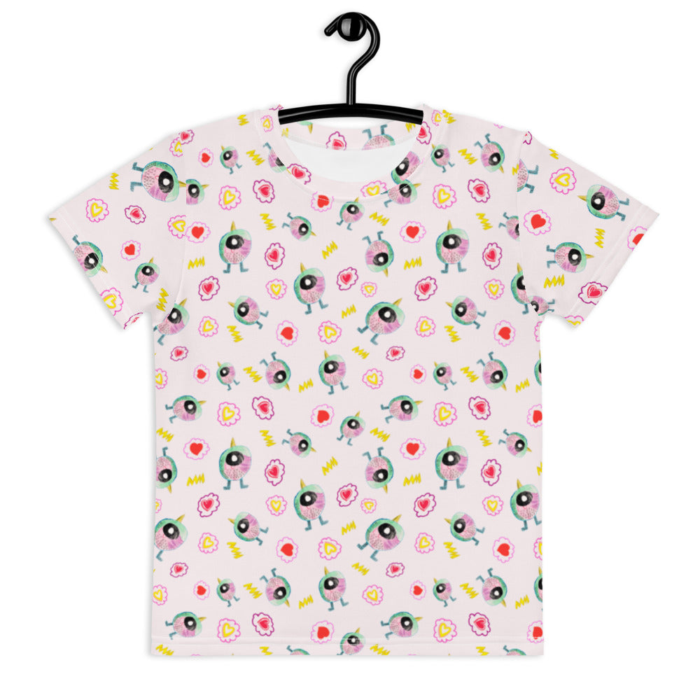 Neala S. - Cute Monster - Kids crew Neck Tee (All Over Print)